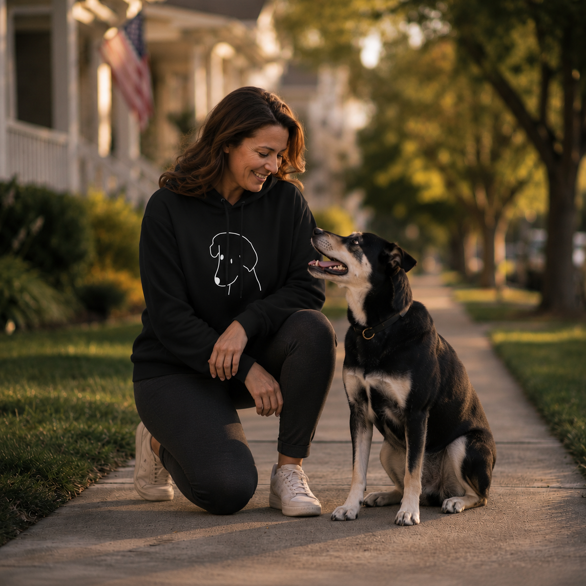 "Happy Dog" | Soft Fleece Hoodie | Face Time Collection