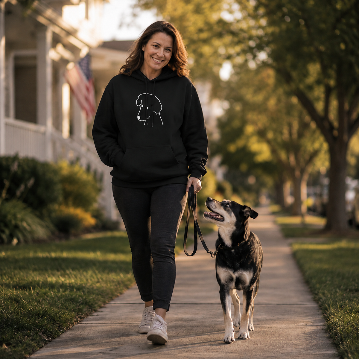 "Happy Dog" | Soft Fleece Hoodie | Face Time Collection