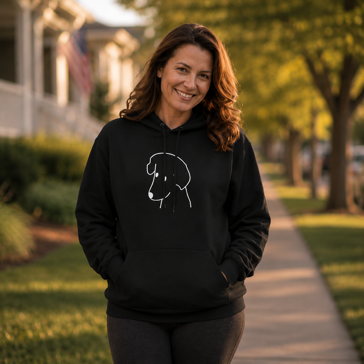 "Happy Dog" | Softstyle Fleece Hoodie | Face Time Collection