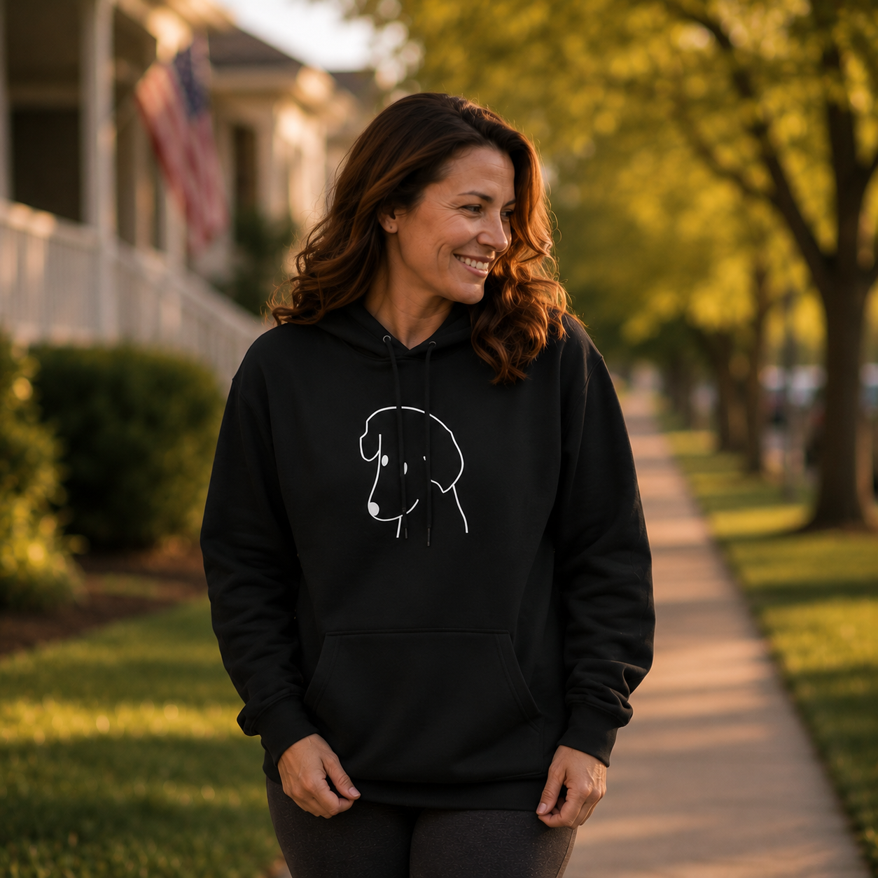 "Happy Dog" | Softstyle Fleece Hoodie | Face Time Collection
