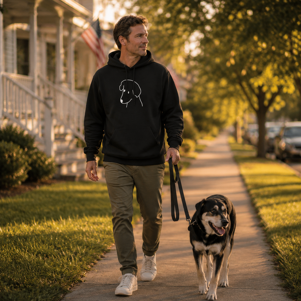 "Happy Dog" | Soft Fleece Hoodie | Face Time Collection
