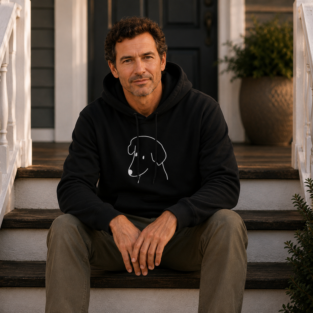 "Happy Dog" | Softstyle Fleece Hoodie | Face Time Collection