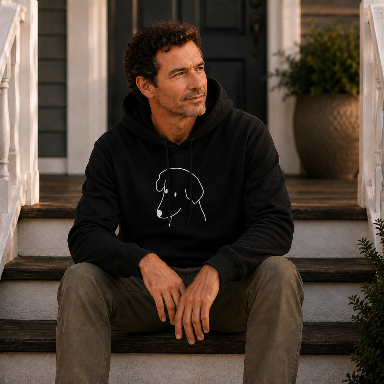 "Happy Dog" | Softstyle Fleece Hoodie | Face Time Collection
