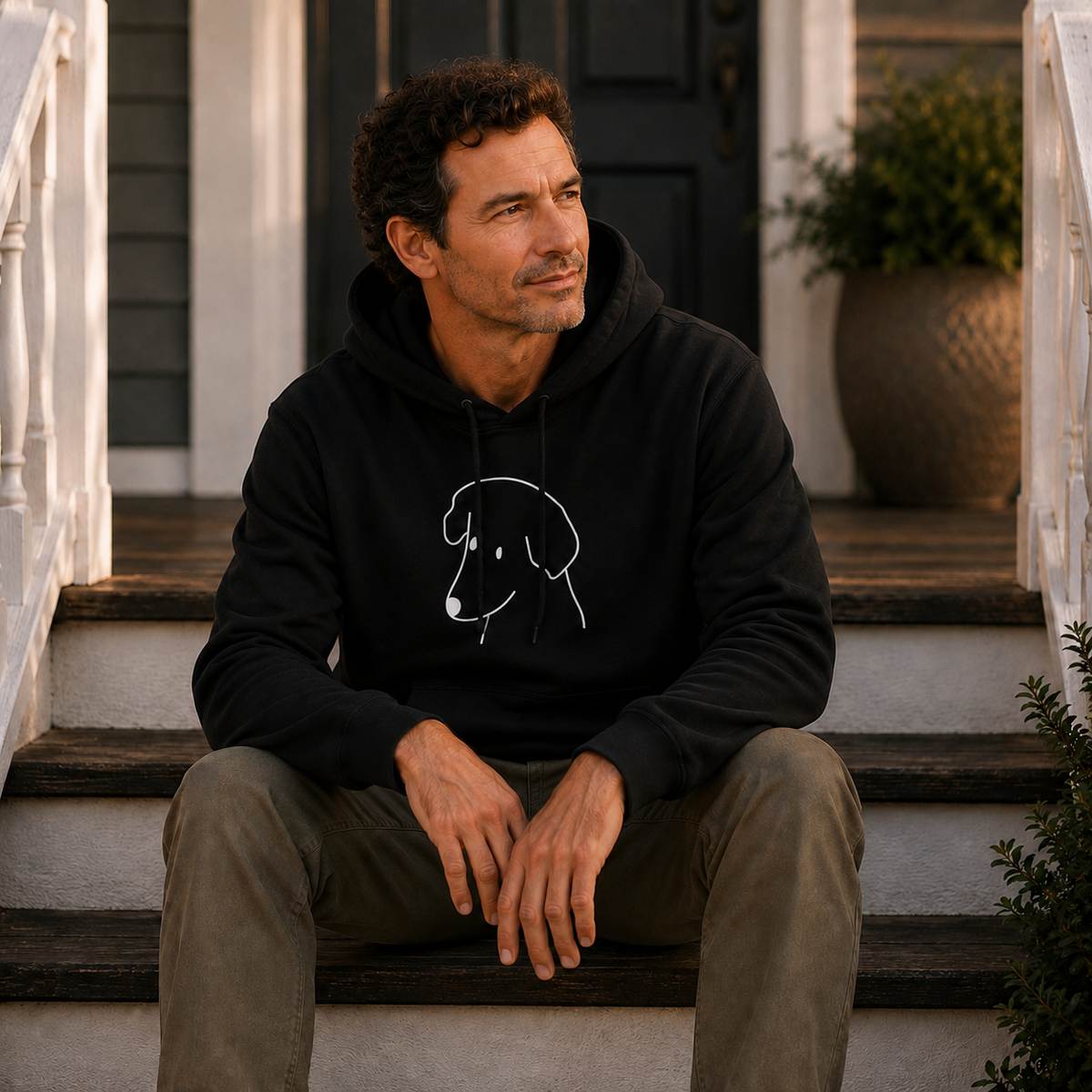 "Happy Dog" | Soft Fleece Hoodie | Face Time Collection