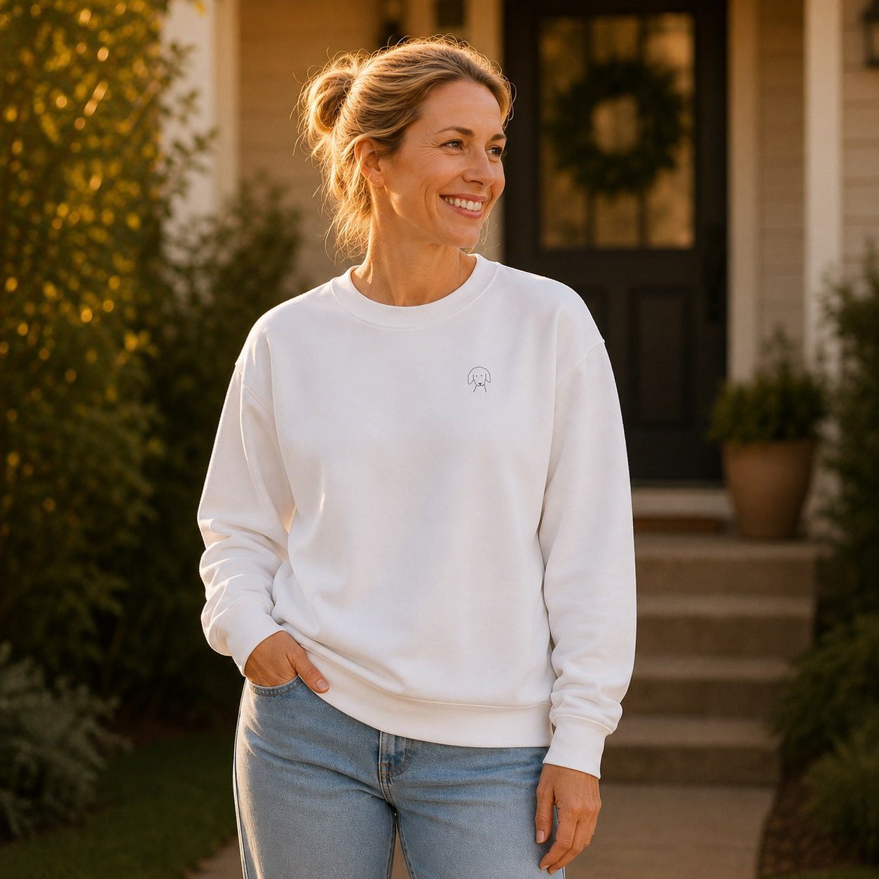 Life Is Better With A Dog -- Bicycle (Back Print) | Softstyle Fleece Sweatshirt | Life Is Better With A Dog Collection