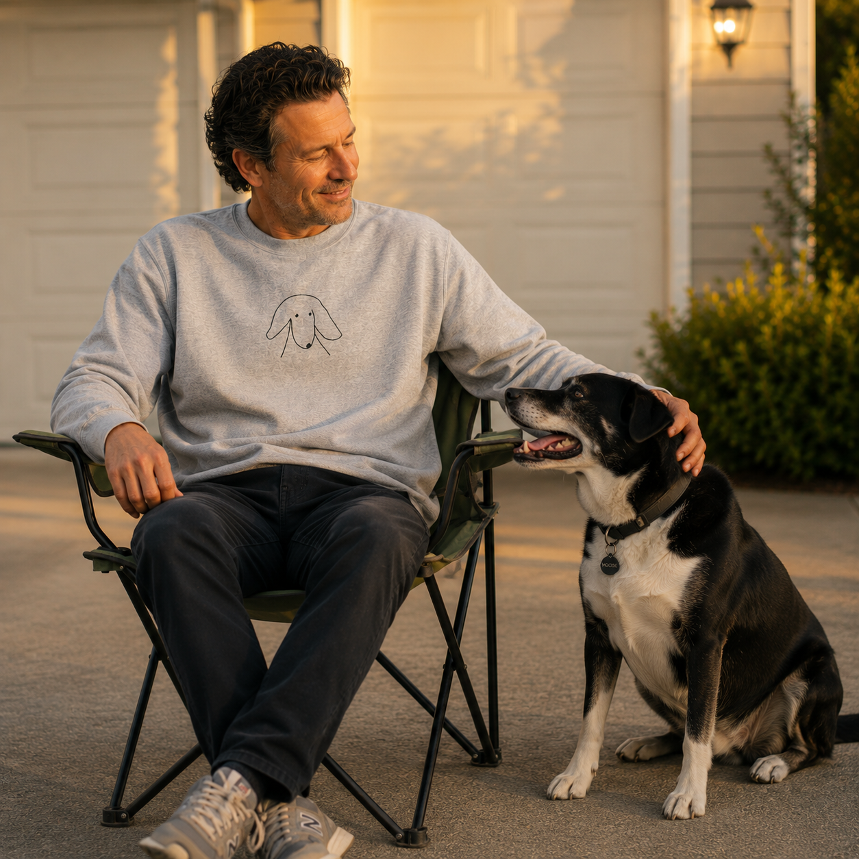 Sideways Glance | Embroidered Sweatshirt | Face Time Collection