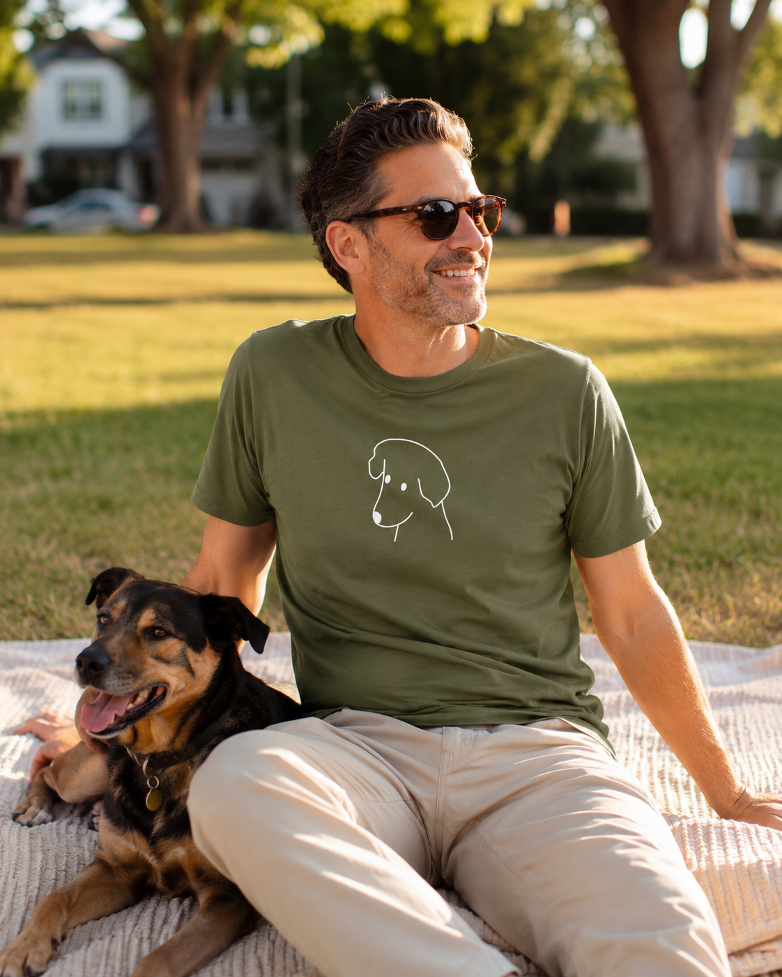 "Happy Dog" | Soft Cotton Tee | Face Time Collection