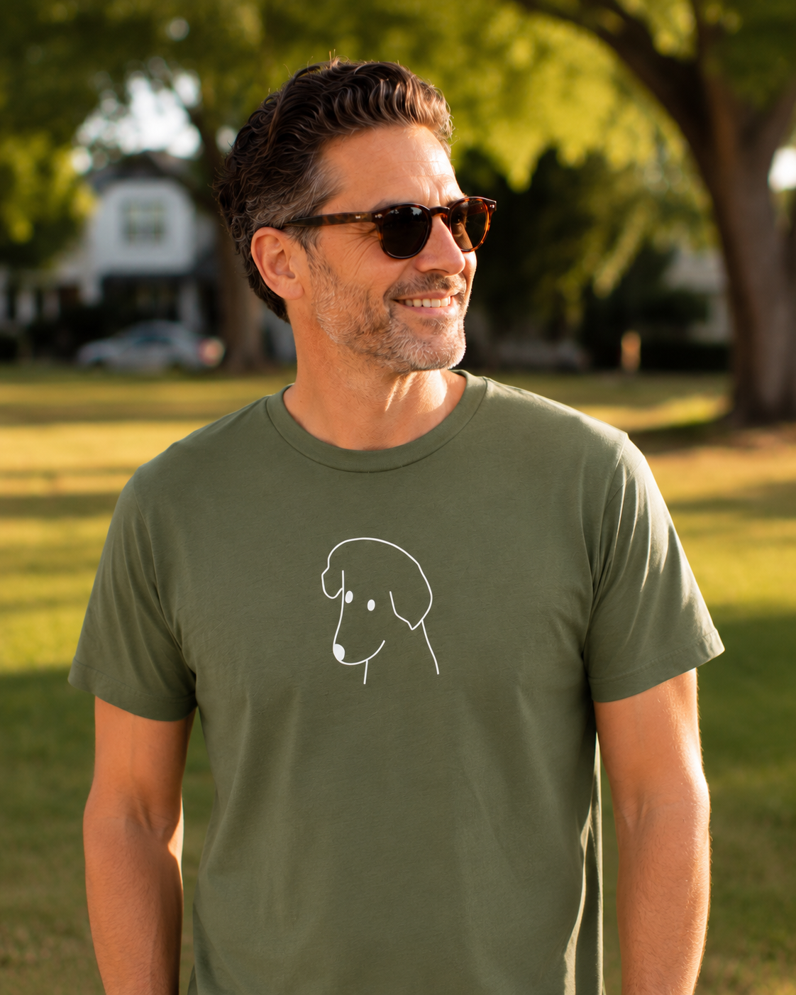 "Happy Dog" | Soft Cotton Tee | Face Time Collection