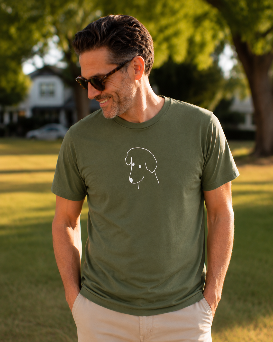 "Happy Dog" | Soft Cotton Tee | Face Time Collection