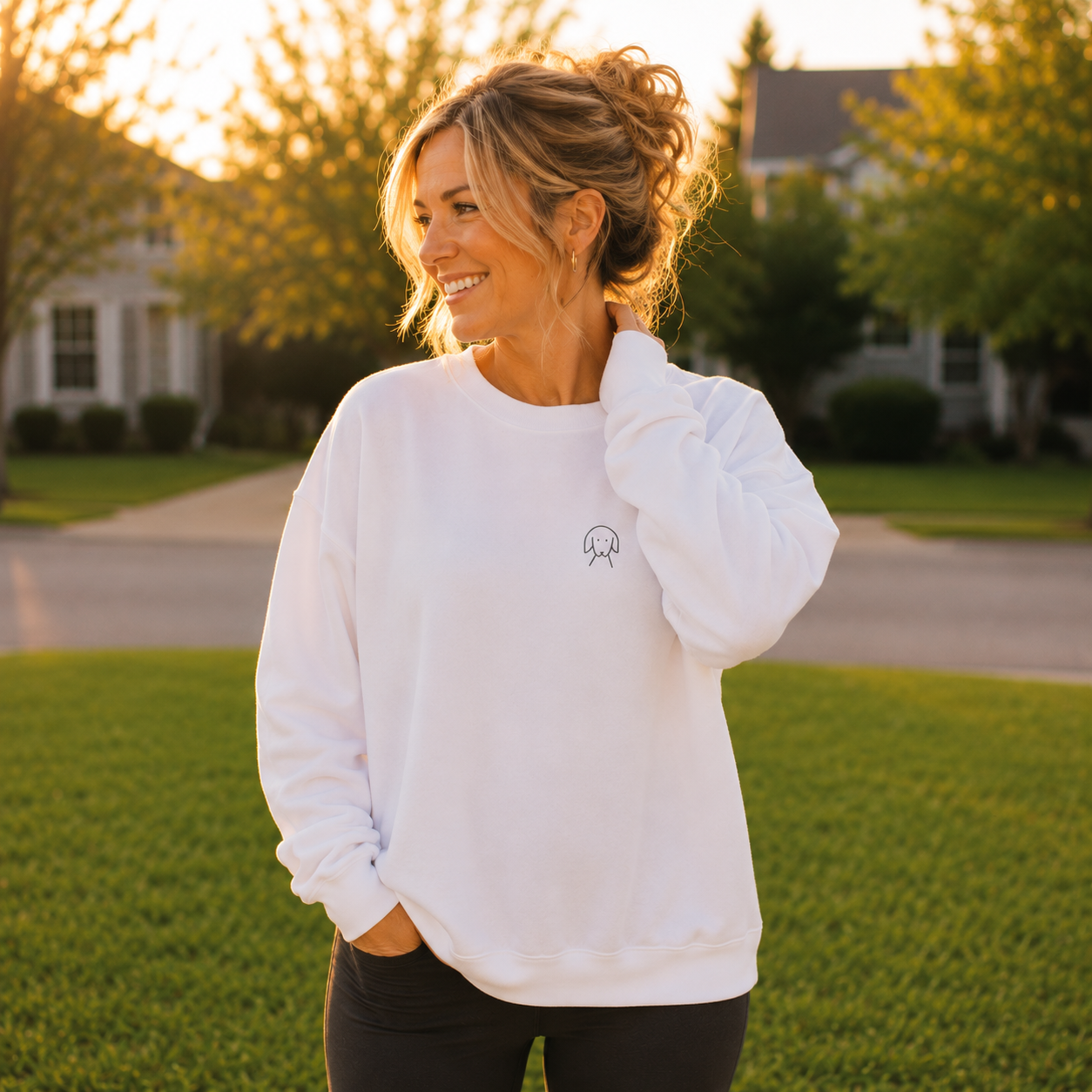 Life Is Better With A Dog -- Hiking (Back Print) | Morewoof Softstyle Fleece Sweatshirt | Color Collection