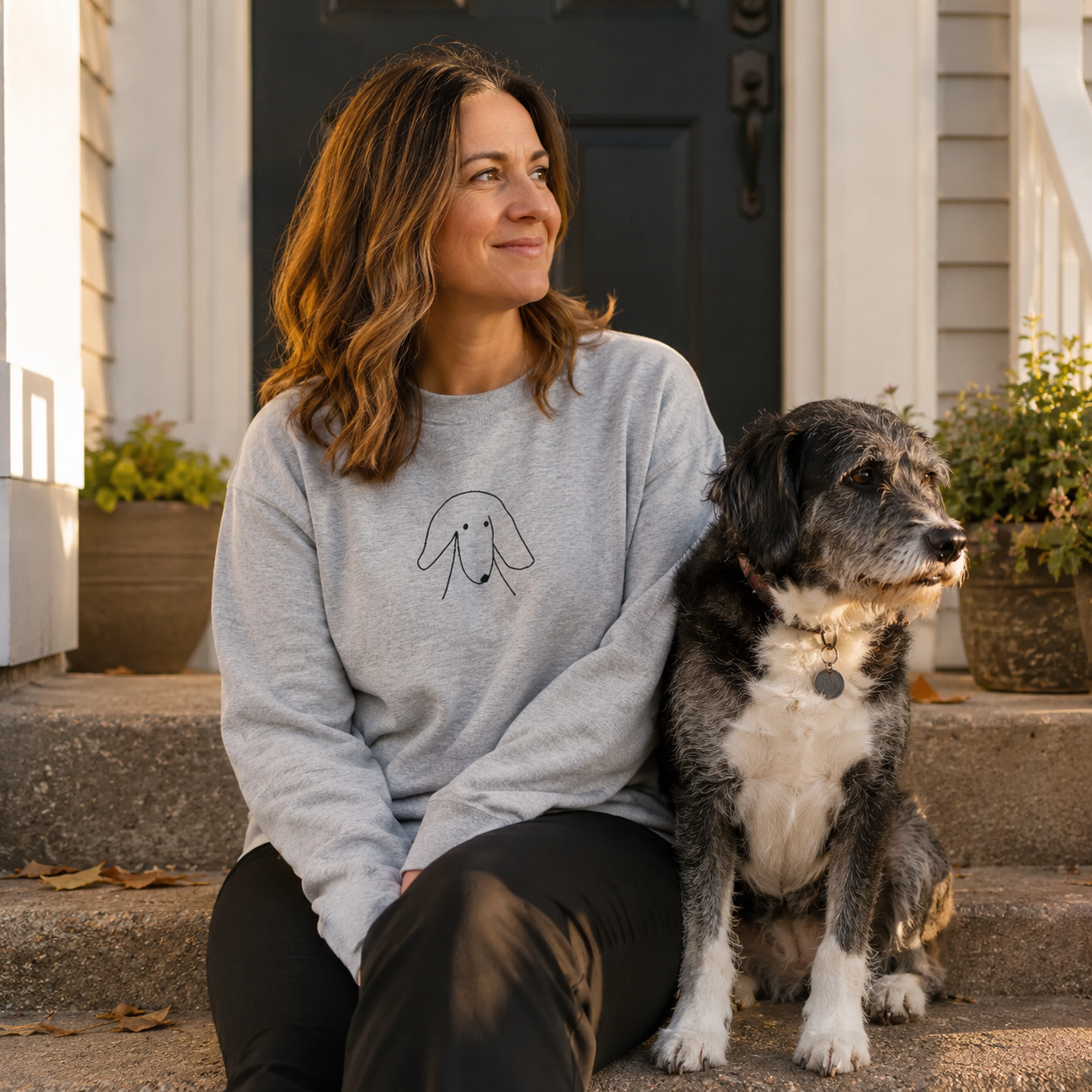 Sideways Glance | Embroidered Sweatshirt | Face Time Collection