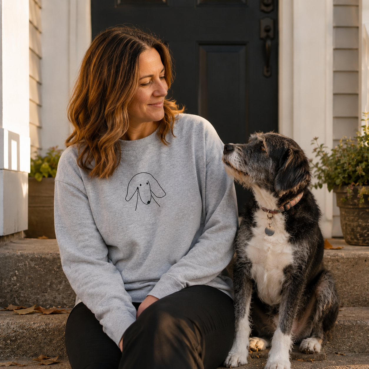 Sideways Glance | Embroidered Sweatshirt | Face Time Collection