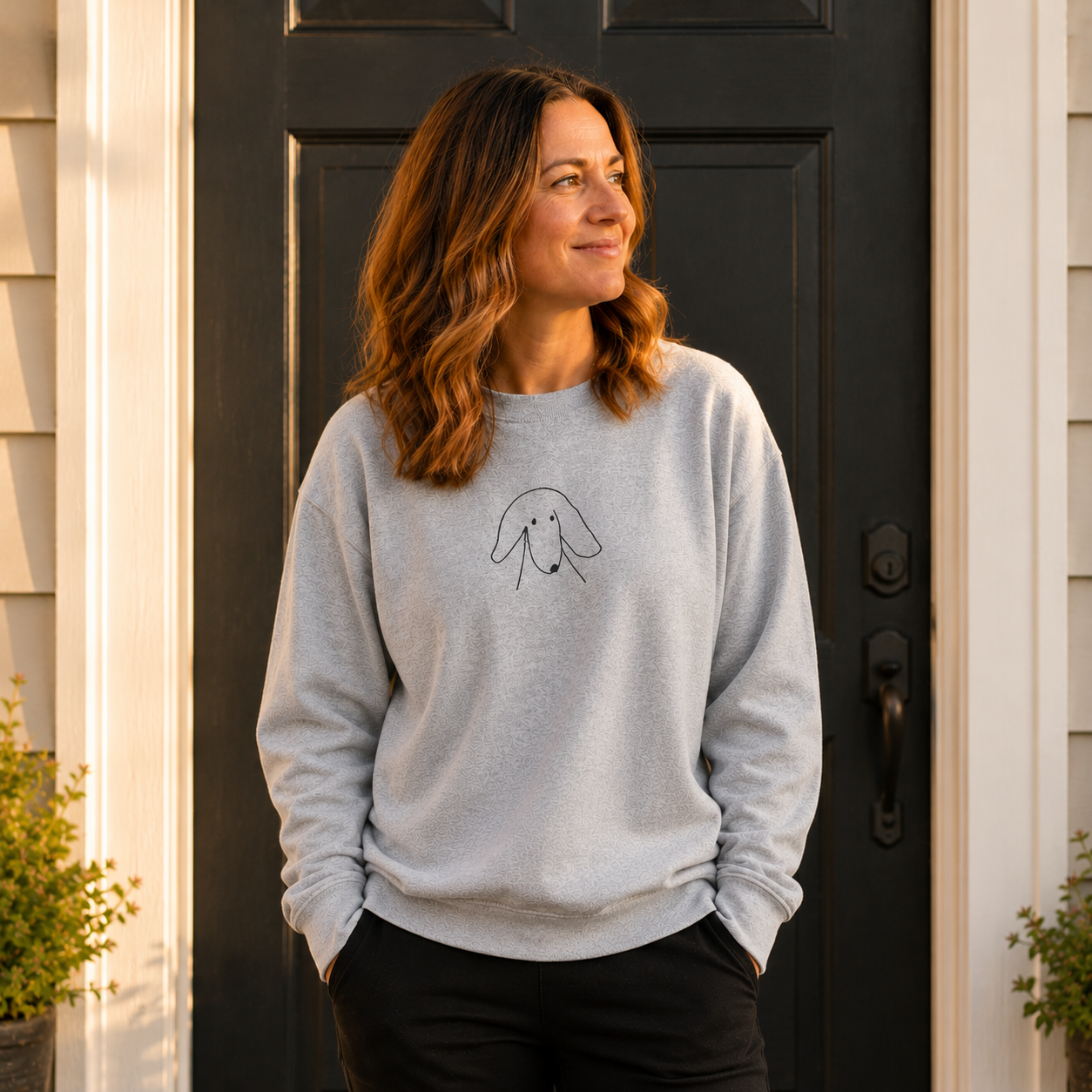 Sideways Glance | Embroidered Sweatshirt | Face Time Collection