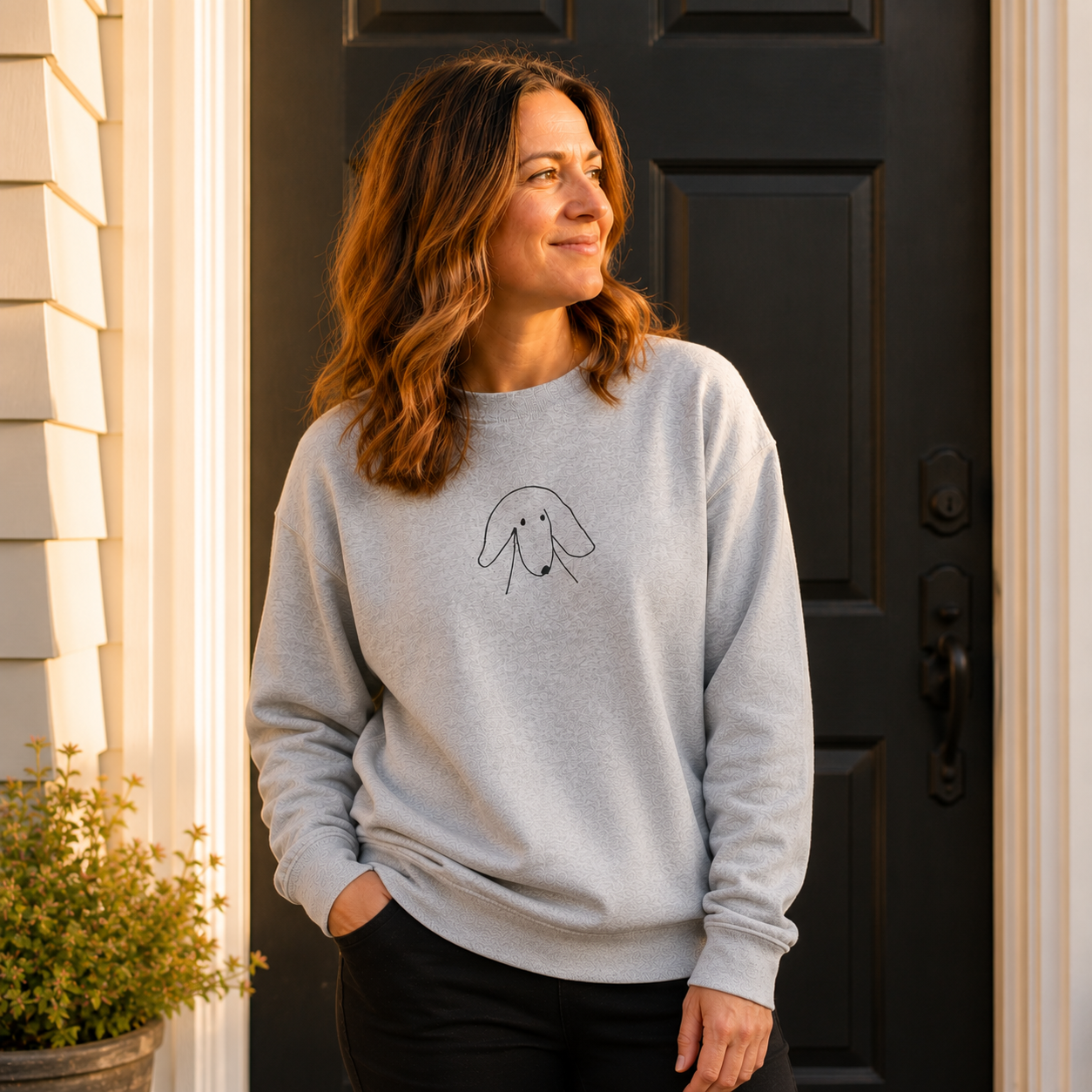 Sideways Glance | Embroidered Sweatshirt | Face Time Collection