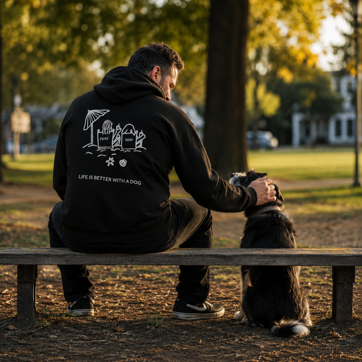 Life is Better with a Dog -- Beach (Back Print) | Soft Fleece Hoodie | Life Is Better With A Dog Collection | Summer Collection