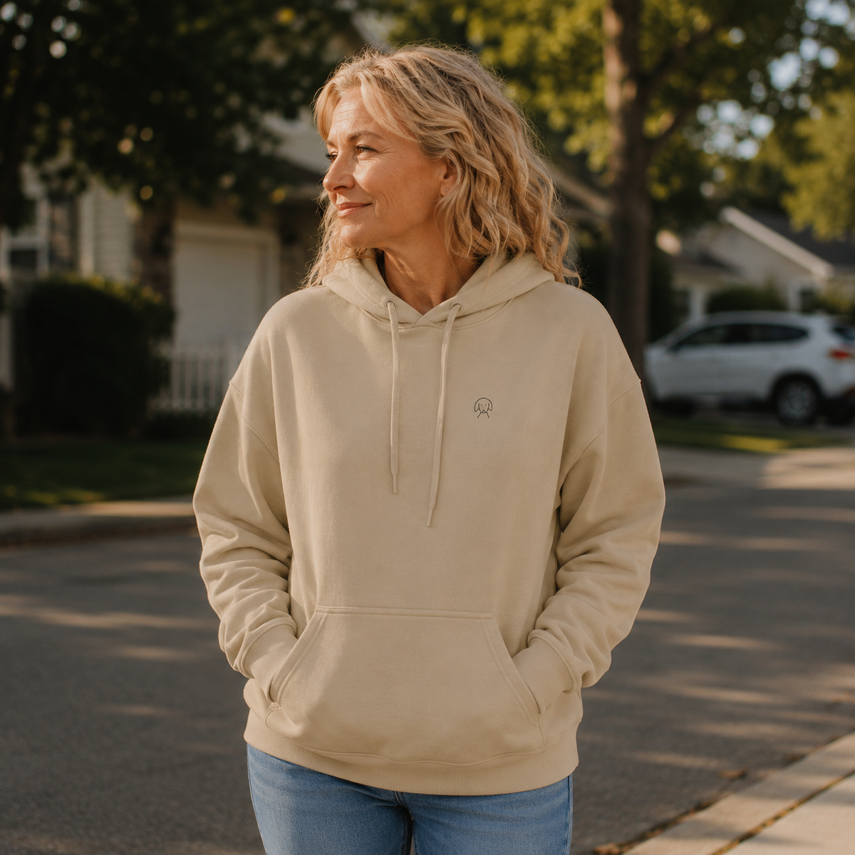 Life Is Better With A Dog -- Hiking (Back Print) | Morewoof Soft Fleece Hoodie | Color Collection