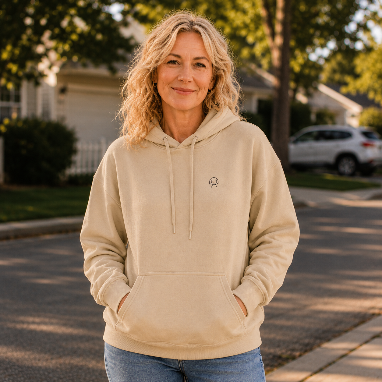 Life Is Better With A Dog -- Hiking (Back Print) | Morewoof Softstyle Fleece Hoodie | Color Collection