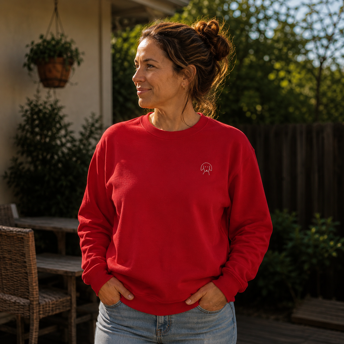 Life Is Better With A Dog -- Hiking (Back Print) | Soft Fleece Sweatshirt | Life Is Better With A Dog Collection