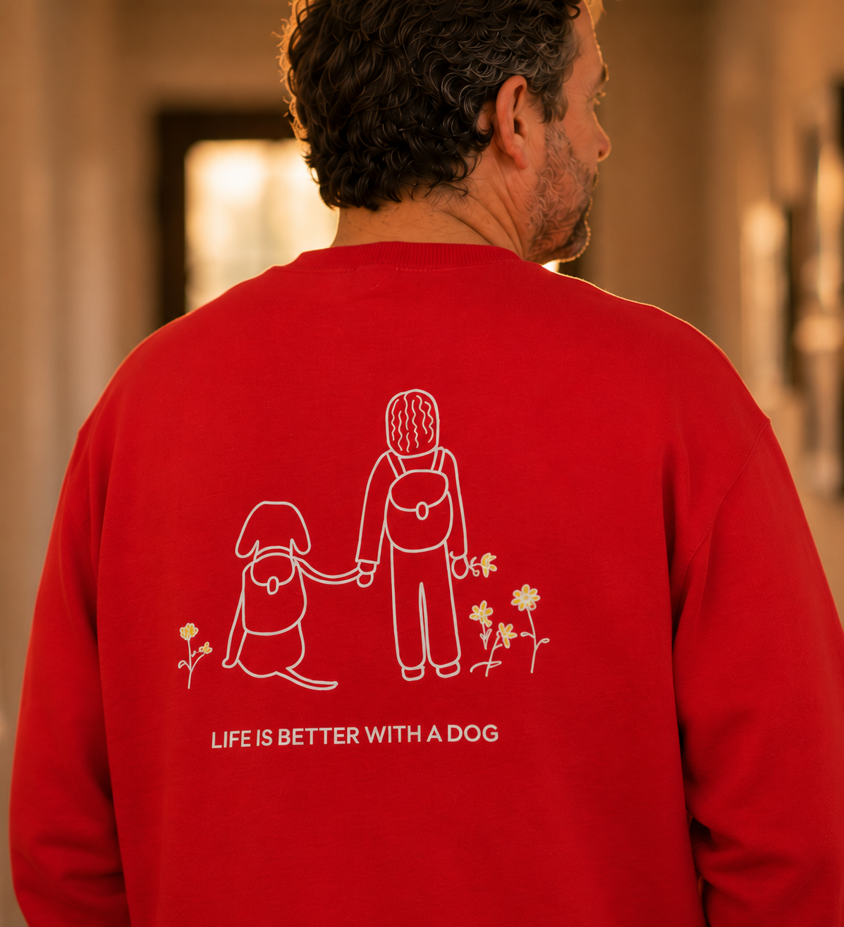 Life Is Better With A Dog -- Hiking (Back Print) | Soft Fleece Sweatshirt | Life Is Better With A Dog Collection