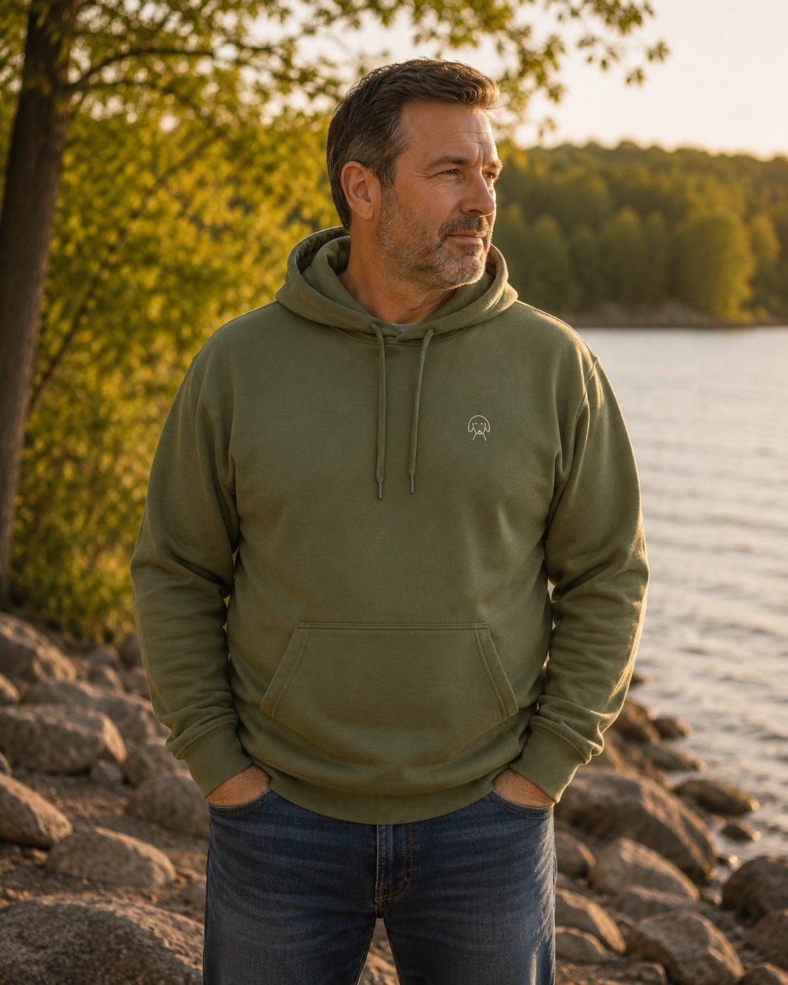 Life Is Better With A Dog -- Hiking (Back Print) | Softstyle Fleece Hoodie | Life Is Better With A Dog Collection