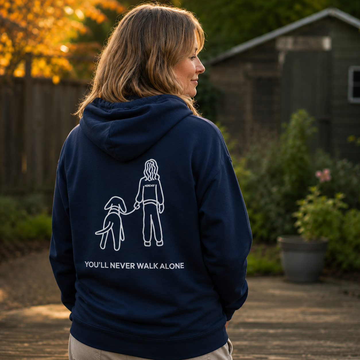You'll Never Walk Alone (Back Print) | MoreWoof Full Zip Hoodie for Dog Lovers