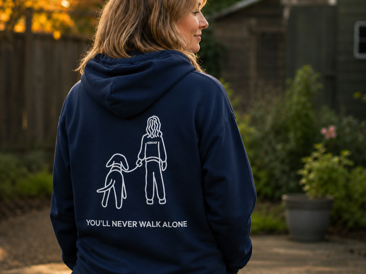 You'll Never Walk Alone (Back Print) | MoreWoof Full Zip Hoodie for Dog Lovers