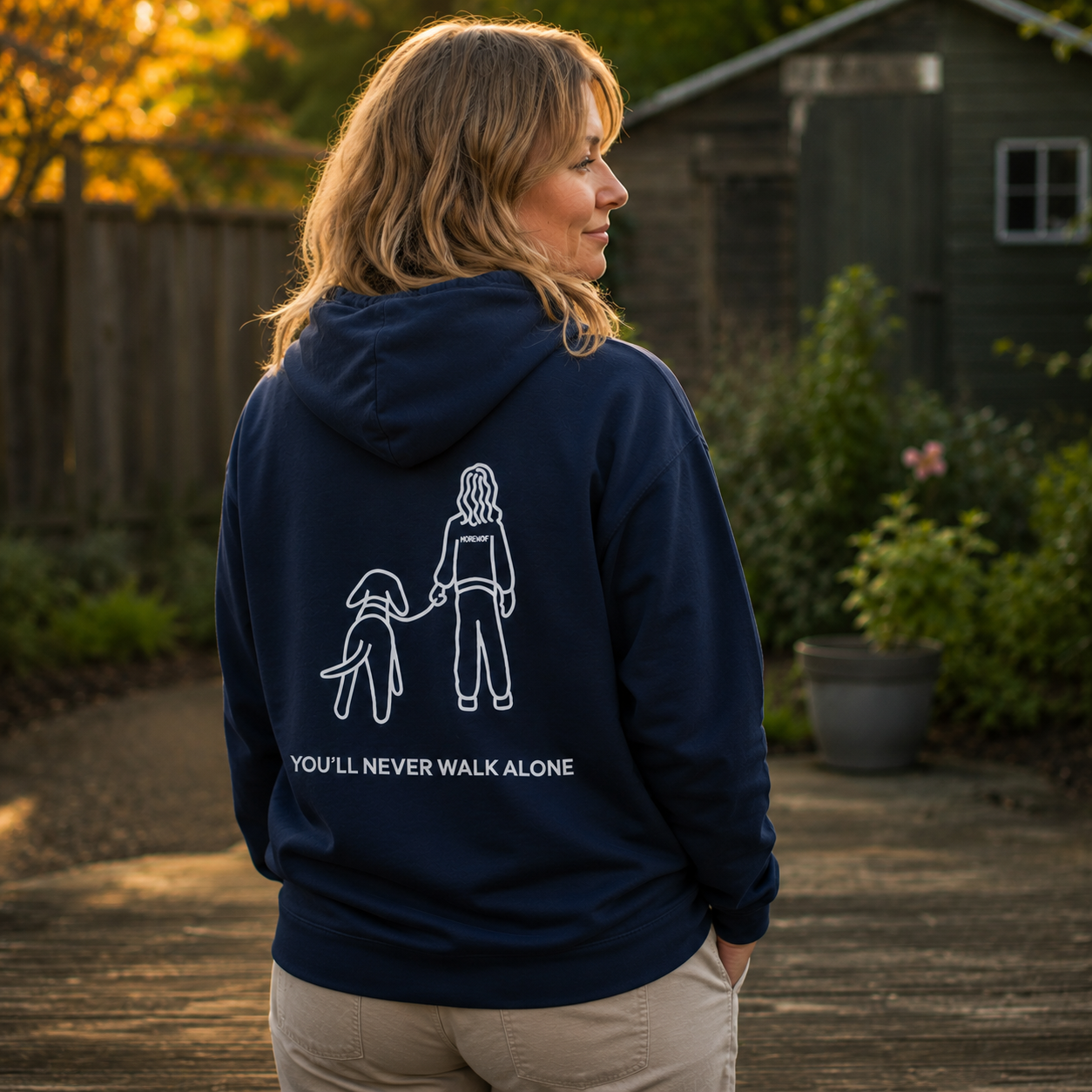 You'll Never Walk Alone (Back Print) | MoreWoof Full Zip Hoodie for Dog Lovers