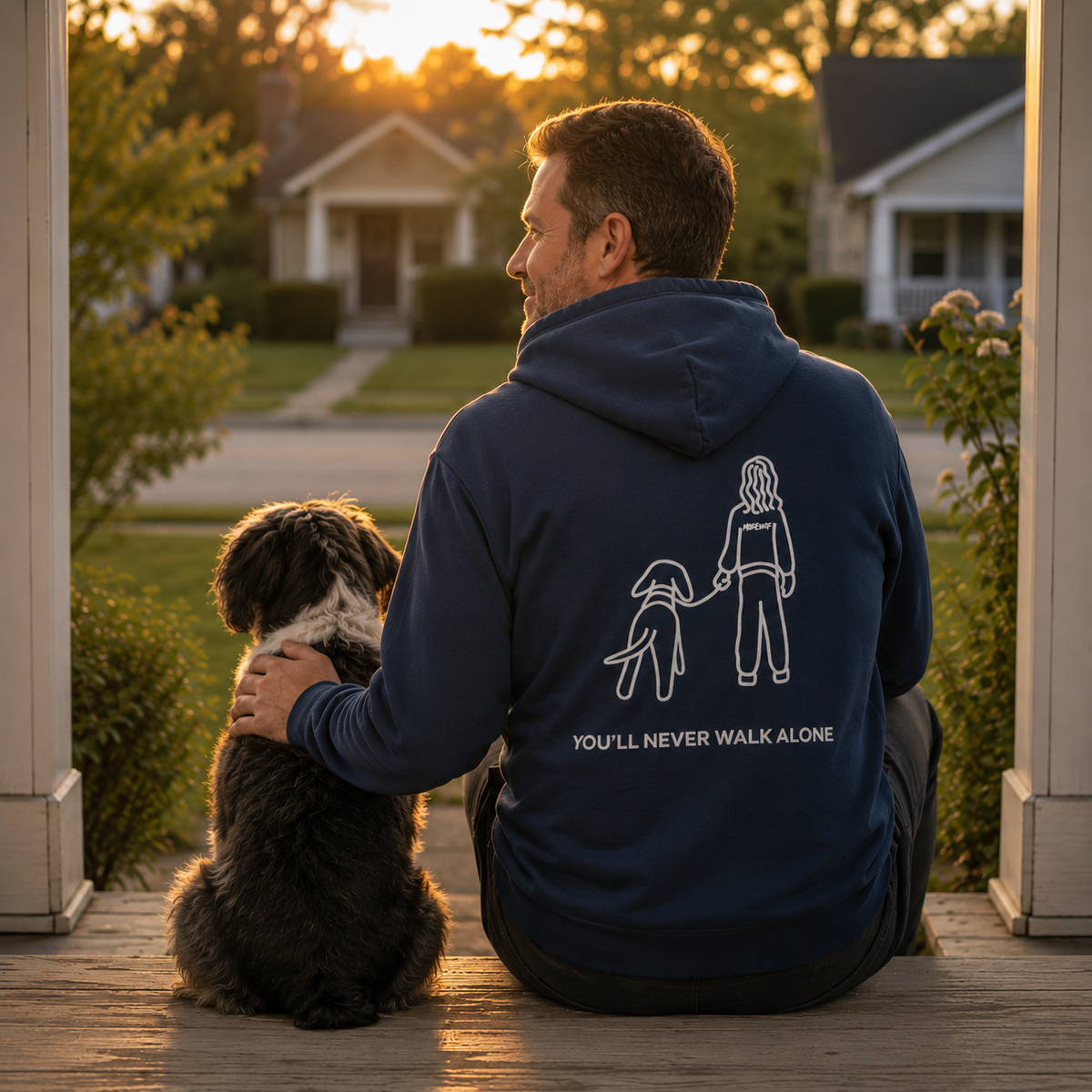 You'll Never Walk Alone (Back Print) | MoreWoof Full Zip Hoodie for Dog Lovers