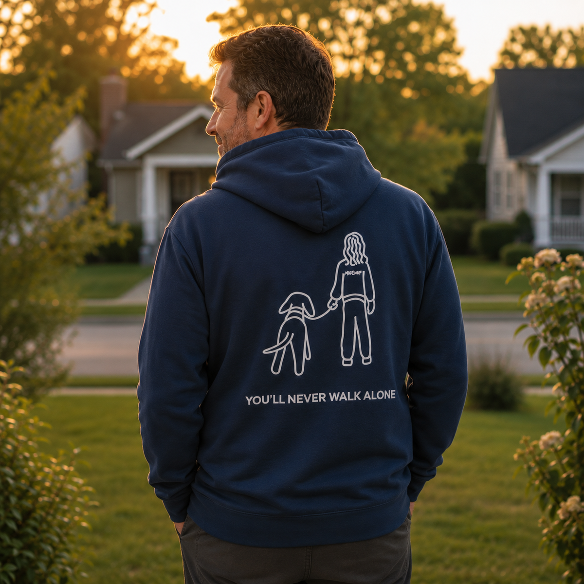 You'll Never Walk Alone (Back Print) | MoreWoof Full Zip Hoodie for Dog Lovers