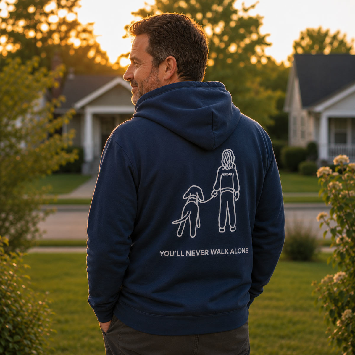 You'll Never Walk Alone (Back Print) | MoreWoof Full Zip Hoodie for Dog Lovers