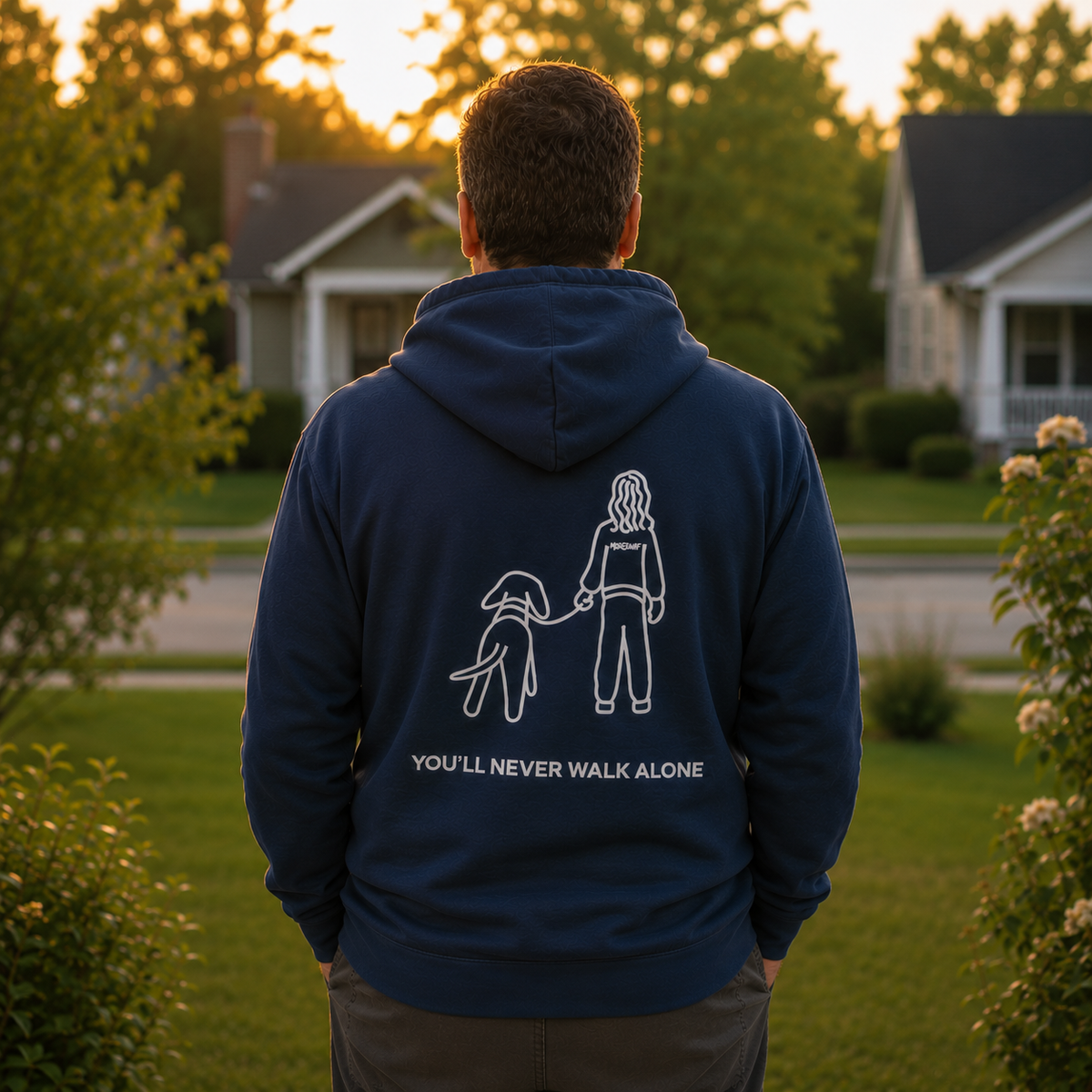 You'll Never Walk Alone (Back Print) | MoreWoof Full Zip Hoodie for Dog Lovers
