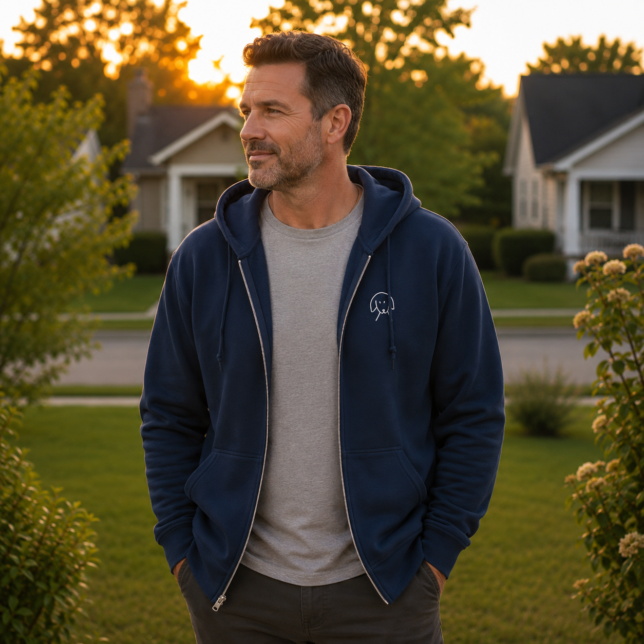 You'll Never Walk Alone (Back Print) | MoreWoof Full Zip Hoodie for Dog Lovers