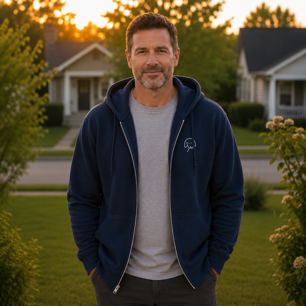 You'll Never Walk Alone (Back Print) | MoreWoof Full Zip Hoodie for Dog Lovers