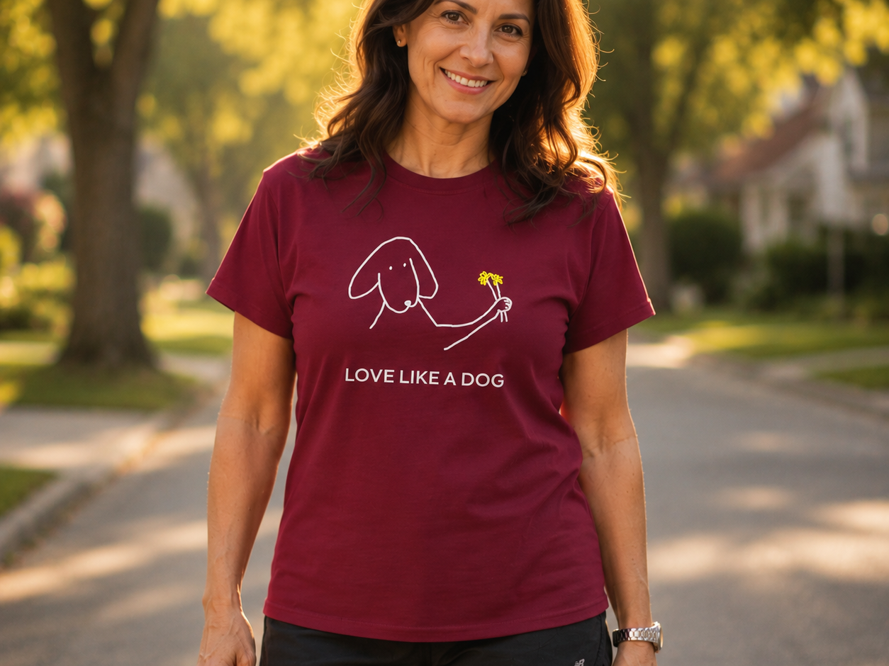 Love Like a Dog | Soft Cotton Tee | Color Collection