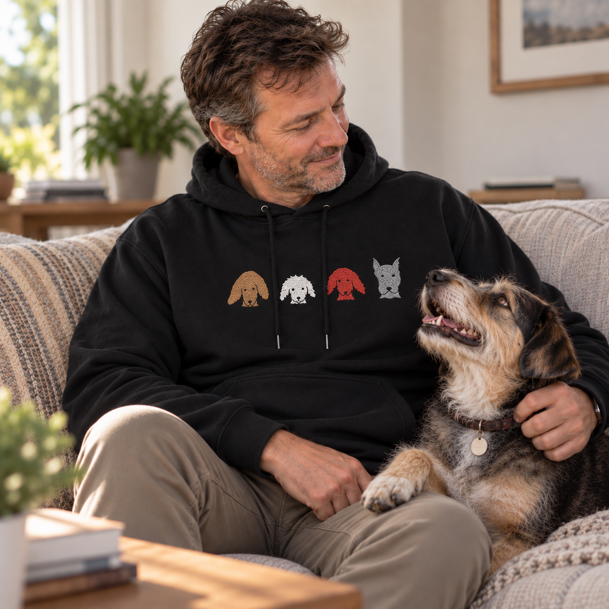 Fall For Dogs (No Text) | Embroidered Hoodie | Color Collection| Fall Collection