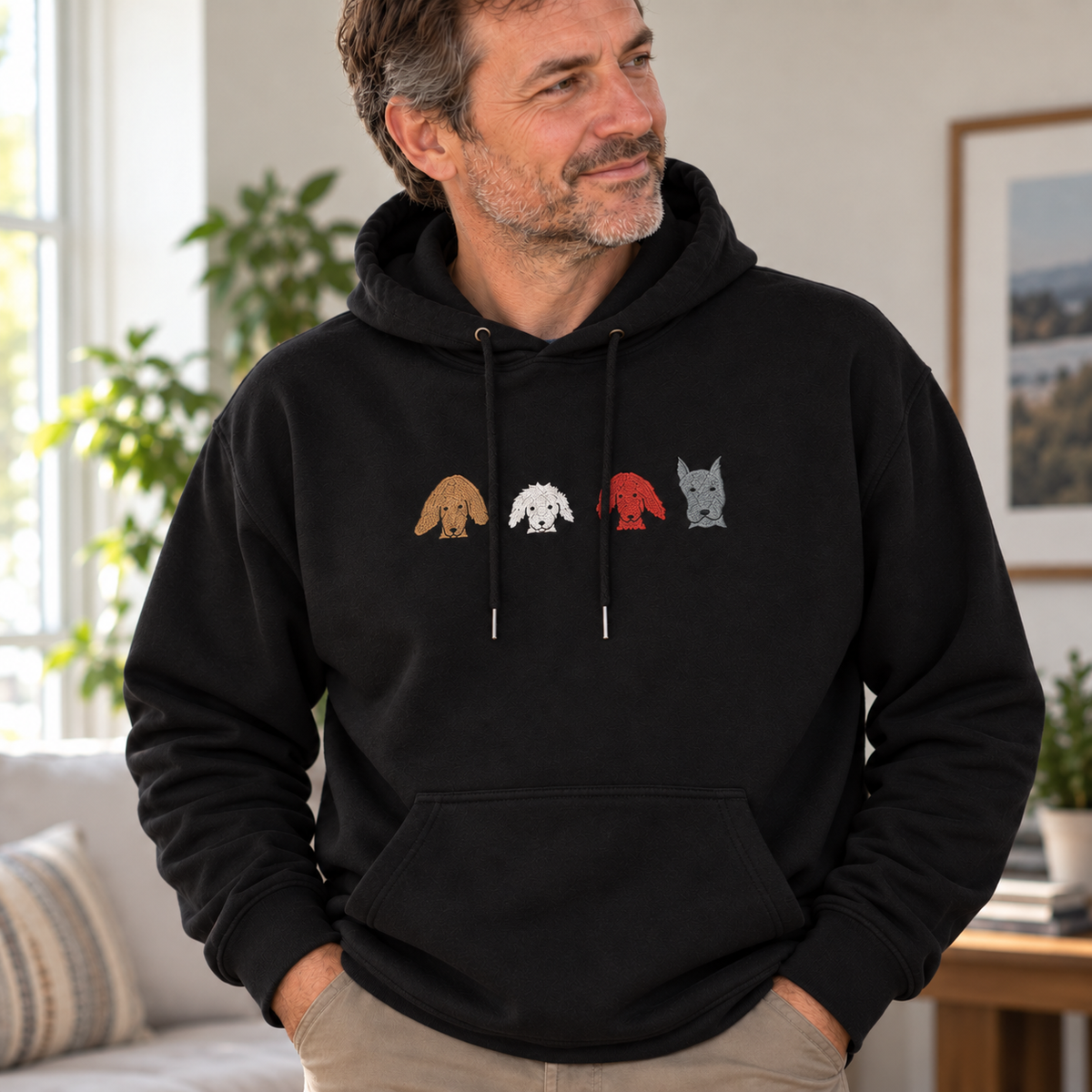 Fall For Dogs (No Text) | Embroidered Hoodie | Color Collection| Fall Collection