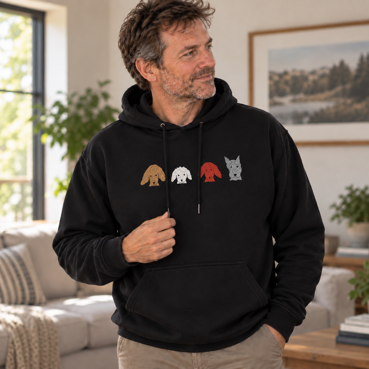 Fall For Dogs (No Text) | Embroidered Hoodie | Color Collection| Fall Collection