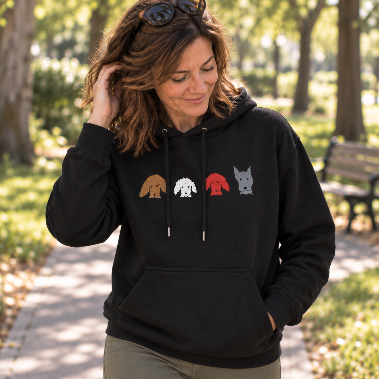 Fall For Dogs (No Text) | Embroidered Hoodie | Color Collection| Fall Collection