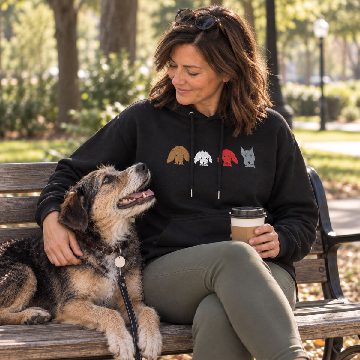 Fall For Dogs (No Text) | Embroidered Hoodie | Color Collection| Fall Collection