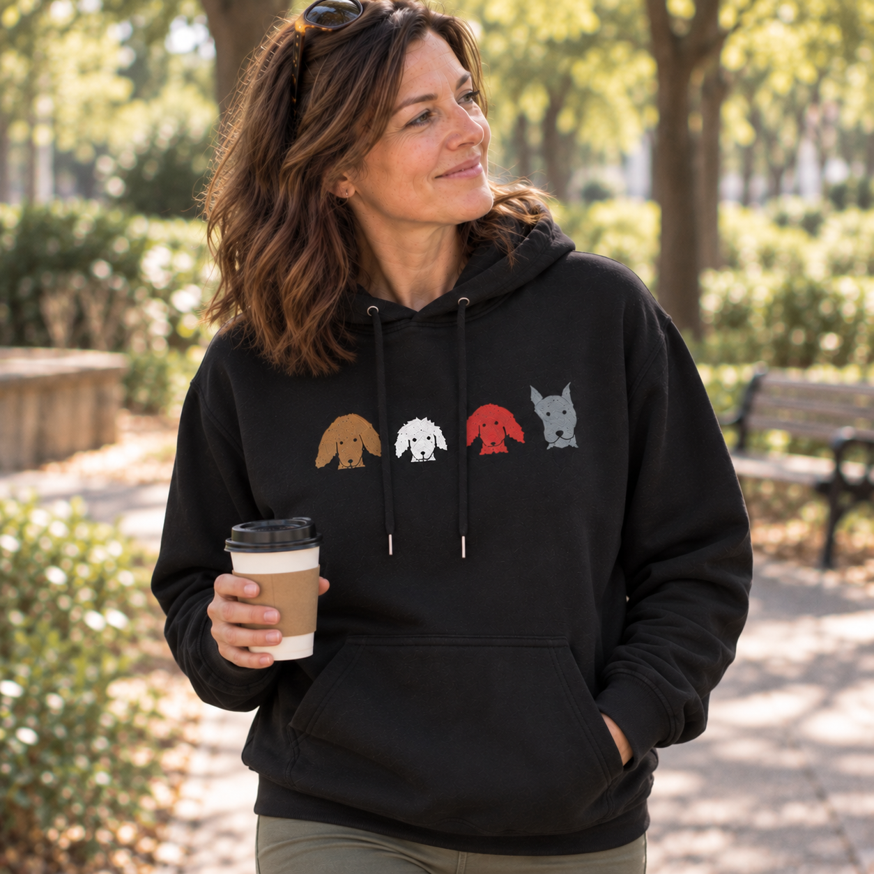 Fall For Dogs (No Text) | Embroidered Hoodie | Color Collection| Fall Collection