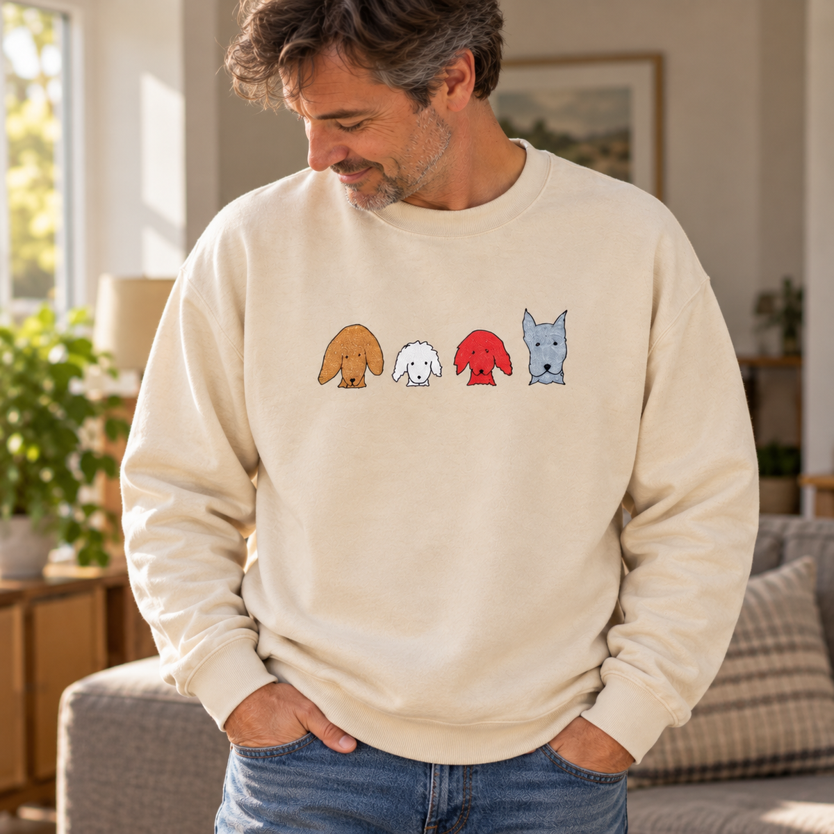 Fall For Dogs (No Text) | Embroidered Sweatshirt | Color Collection| Fall Collection