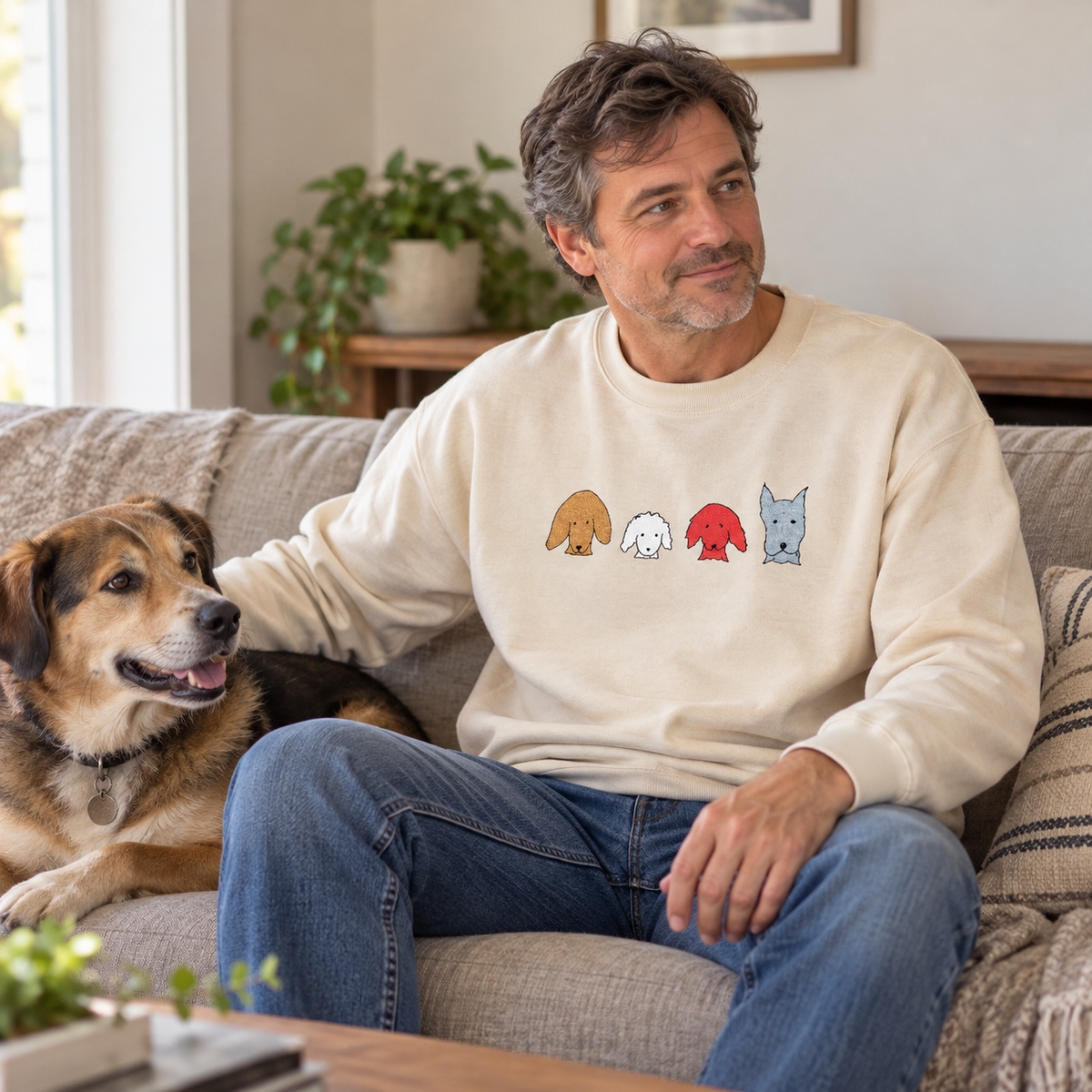 Fall For Dogs (No Text) | Embroidered Sweatshirt | Color Collection| Fall Collection