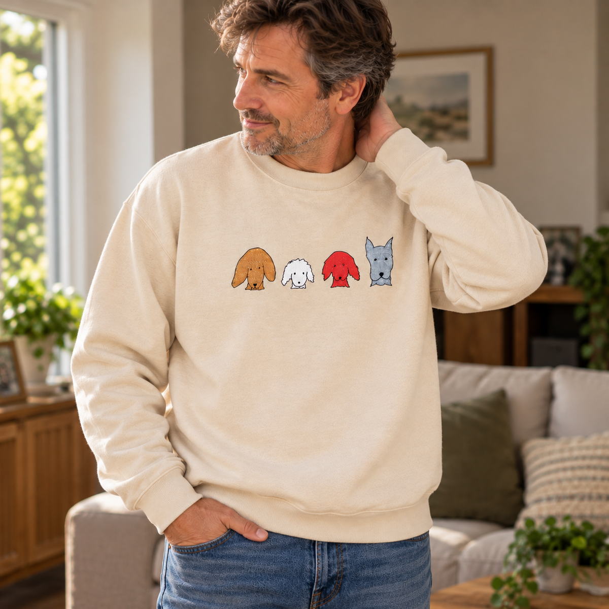 Fall For Dogs (No Text) | Embroidered Sweatshirt | Color Collection| Fall Collection