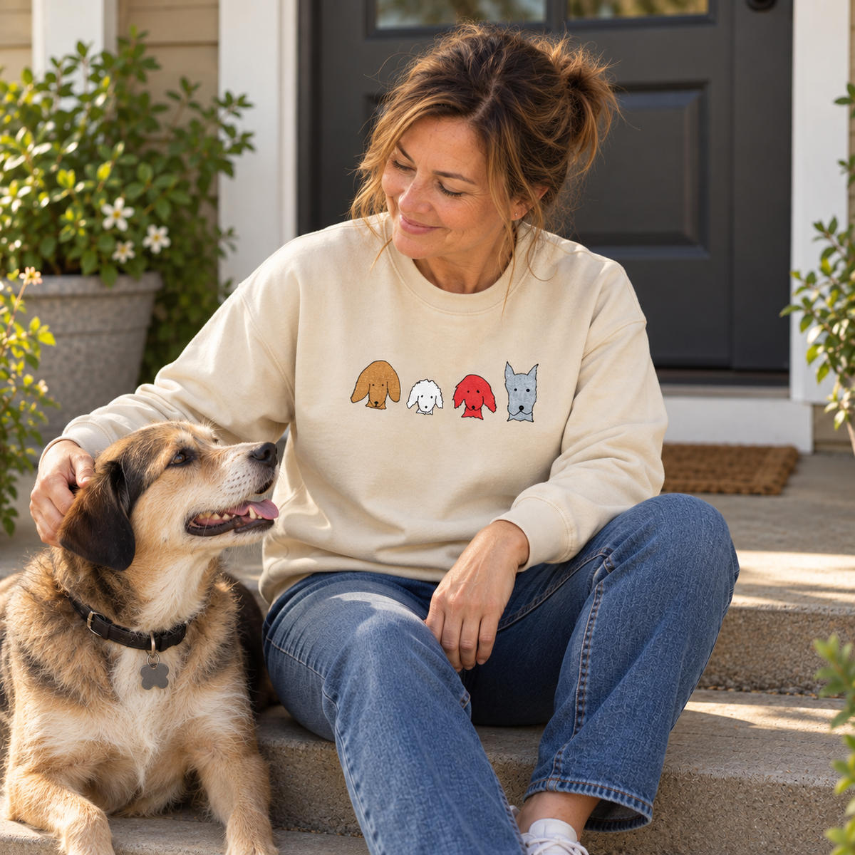 Fall For Dogs (No Text) | Embroidered Sweatshirt | Color Collection| Fall Collection