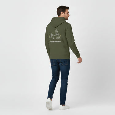 Life Is Better With A Dog -- Hiking (Back Print) | Softstyle Fleece Hoodie | Life Is Better With A Dog Collection