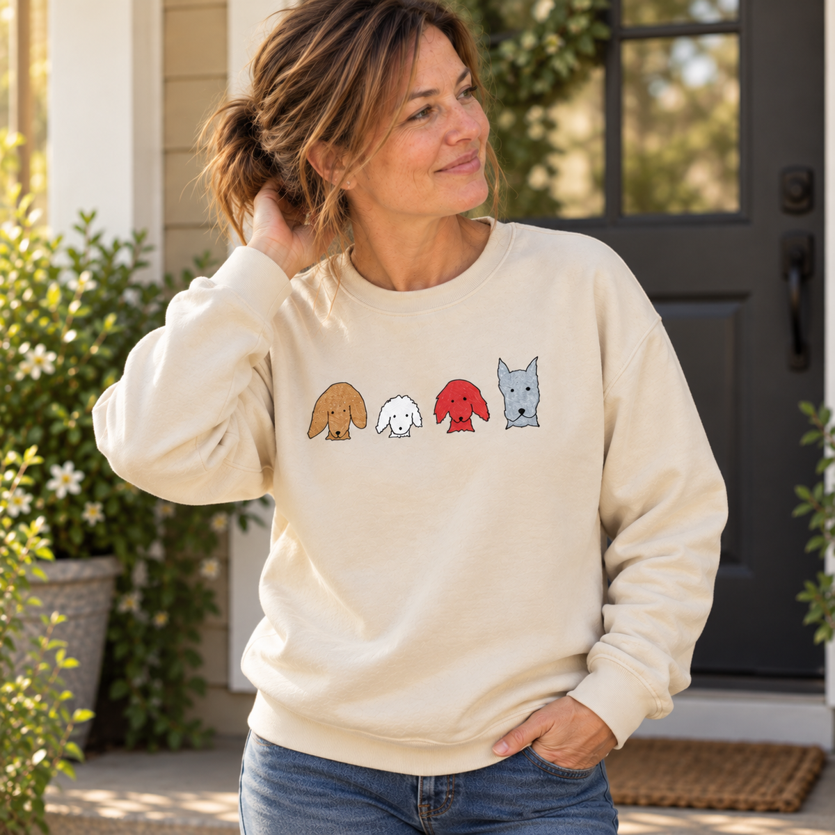 Fall For Dogs (No Text) | Embroidered Sweatshirt | Color Collection| Fall Collection